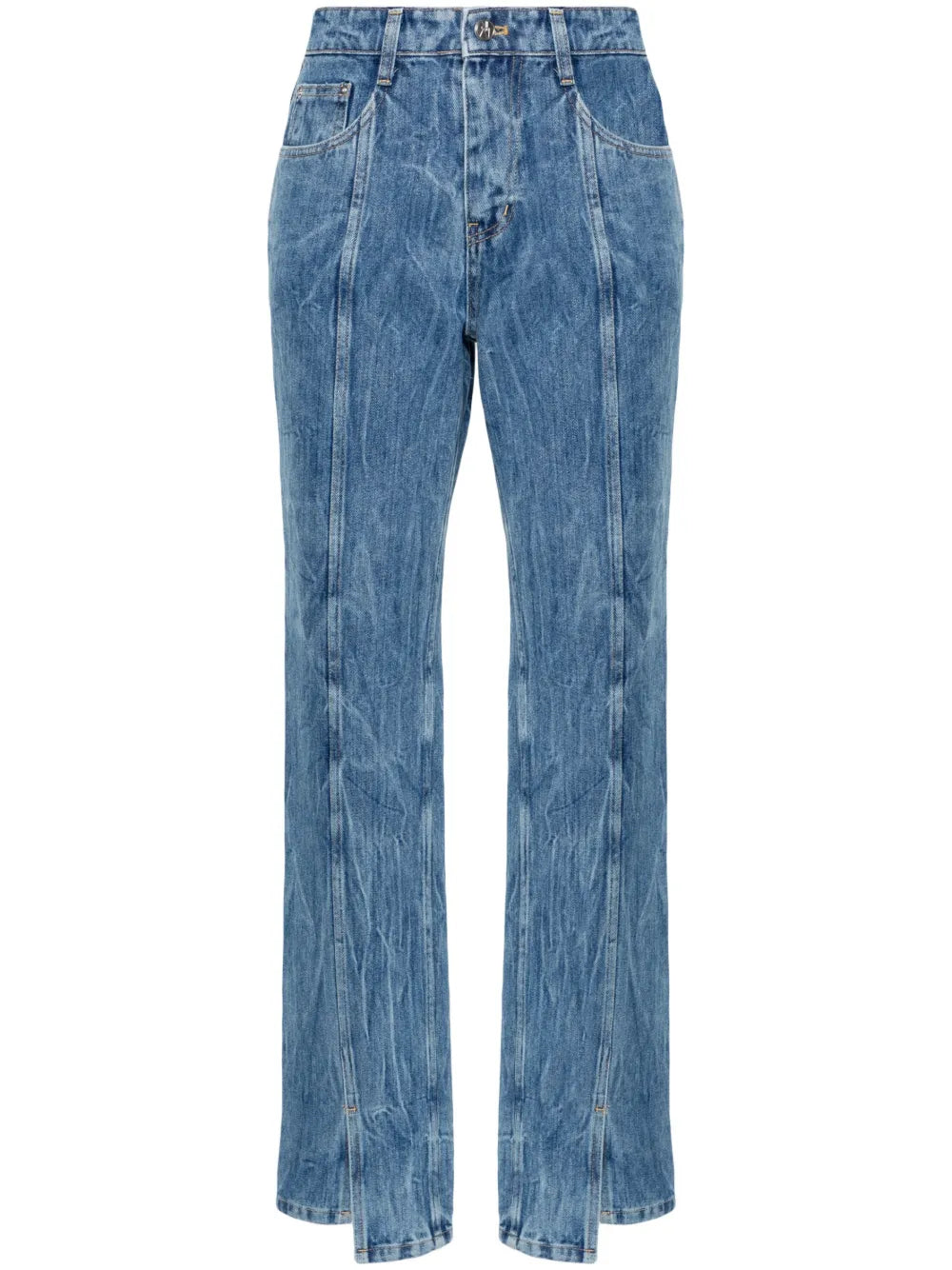 Wrinkled-Detailed Cotton Jeans