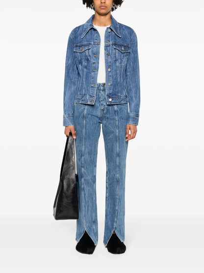Wrinkled-Detailed Cotton Jeans