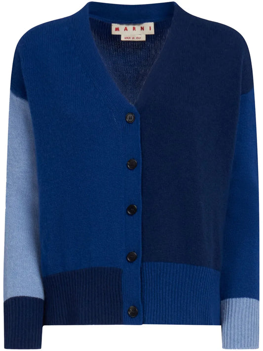 Colour-Block Cashmere Cardigan