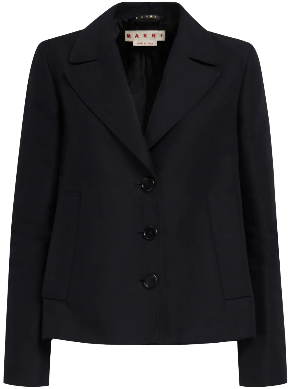 Single-Breasted Cotton Cropped Blazer