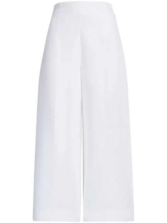 Wide-Leg Cropped Trousers