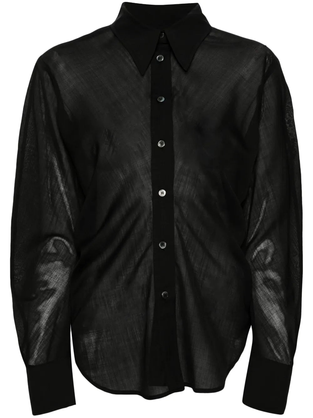 Semi-Sheer Wool Blend Shirt