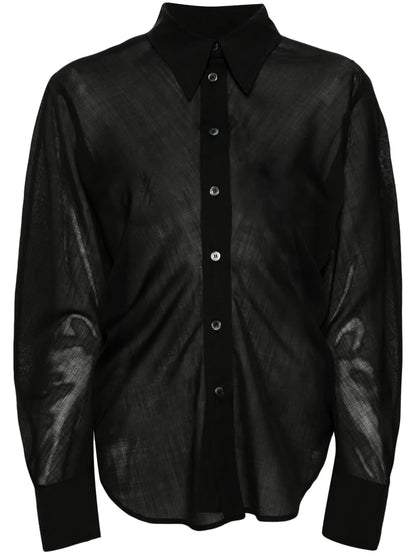 Semi-Sheer Wool Blend Shirt