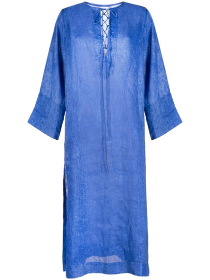 Lace-Front Linen Kaftan
