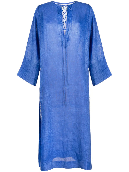 Lace-Front Linen Kaftan