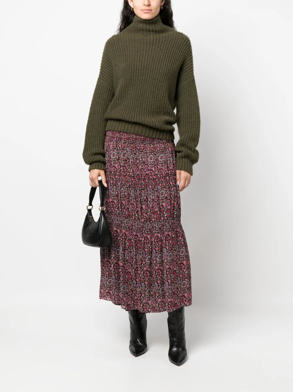 Nunca Floral-Print Midi Skirt
