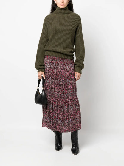 Nunca Floral-Print Midi Skirt
