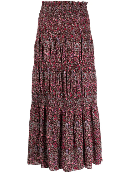 Nunca Floral-Print Midi Skirt