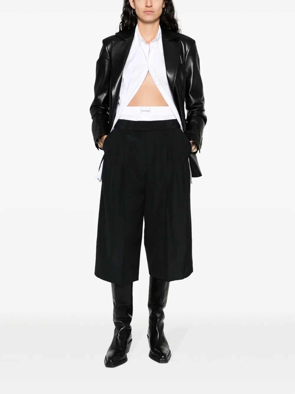 Double-Waist Cropped Trousers