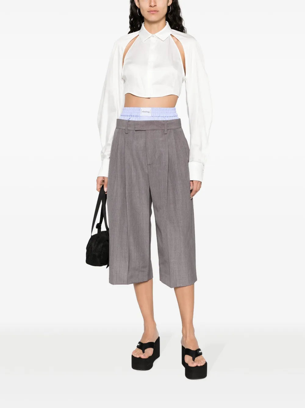 Double-Waist Cropped Trousers