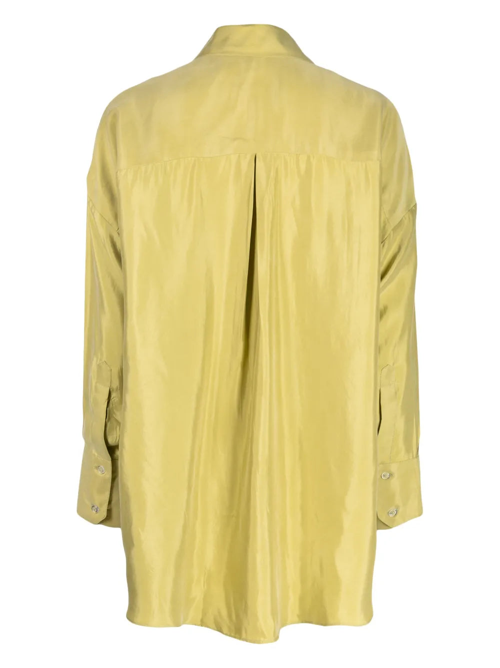 Spread-Collar Satin Shirt
