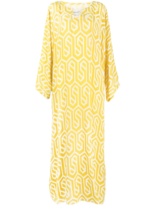 Geometric-Print Kaftan Dress