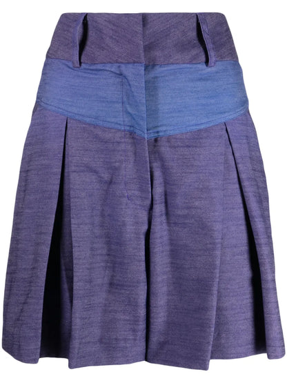 Ocean Pleated Linen Shorts