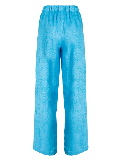 Torin Abstract-Print Linen Lounge Trousers