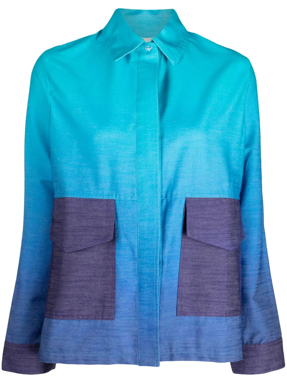 Gradient-Effect Linen Shirt