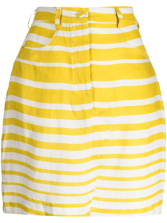 Sicily Striped Linen Mini Skirt