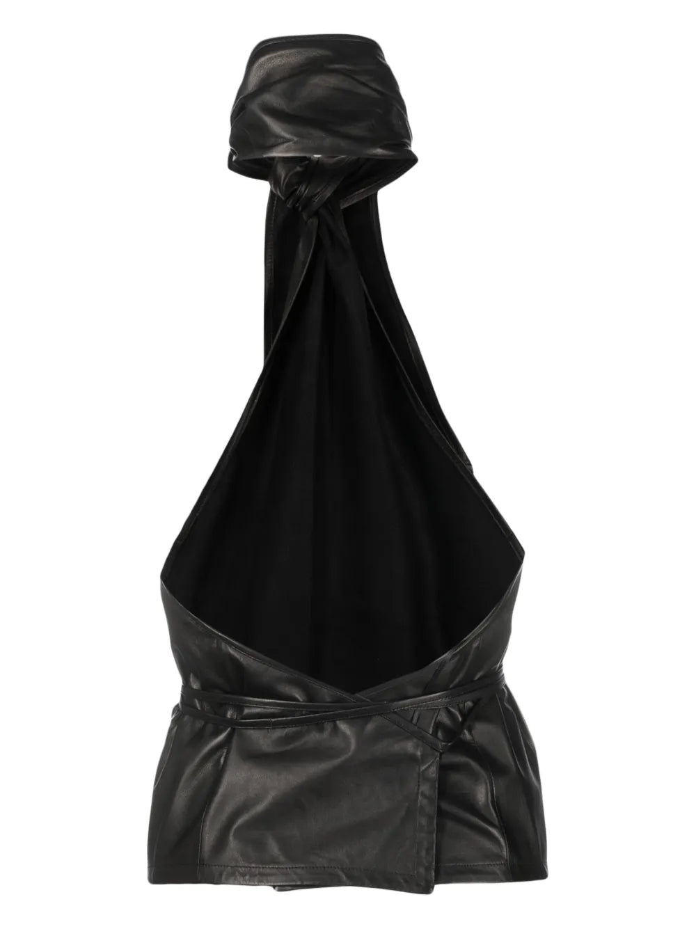 Halterneck Backless Leather Top