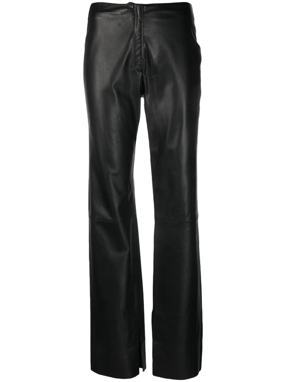 Straight-Leg Leather Trousers