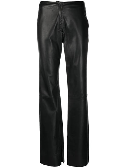 Straight-Leg Leather Trousers