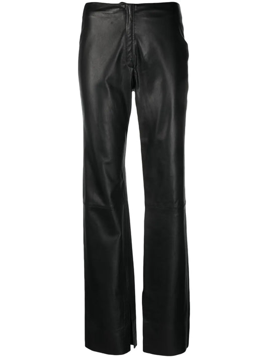 Straight-Leg Leather Trousers