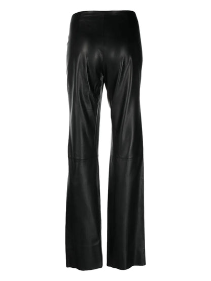 Straight-Leg Leather Trousers