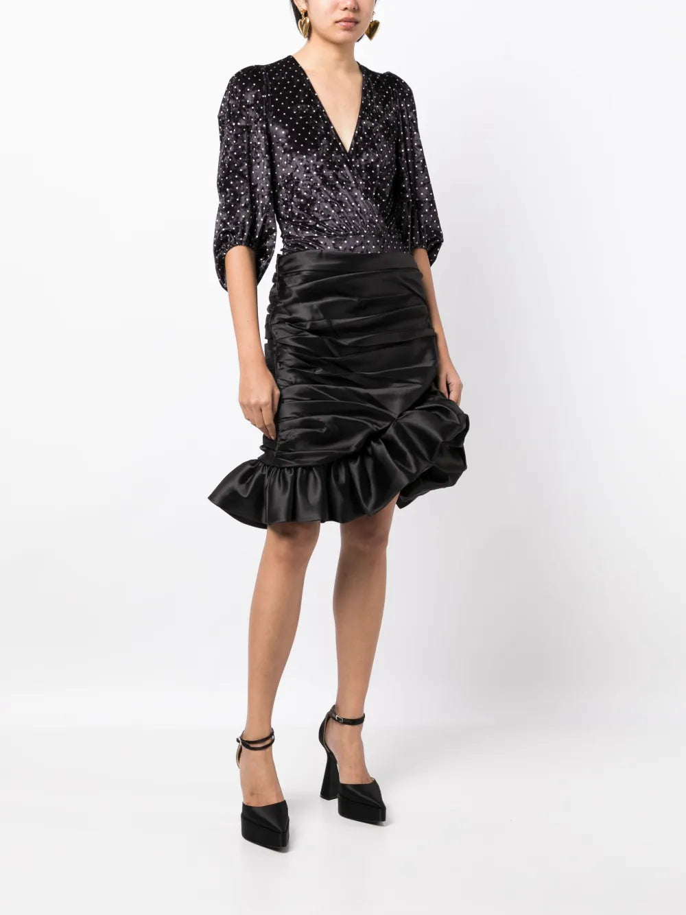 Ruffled Satin Skirt