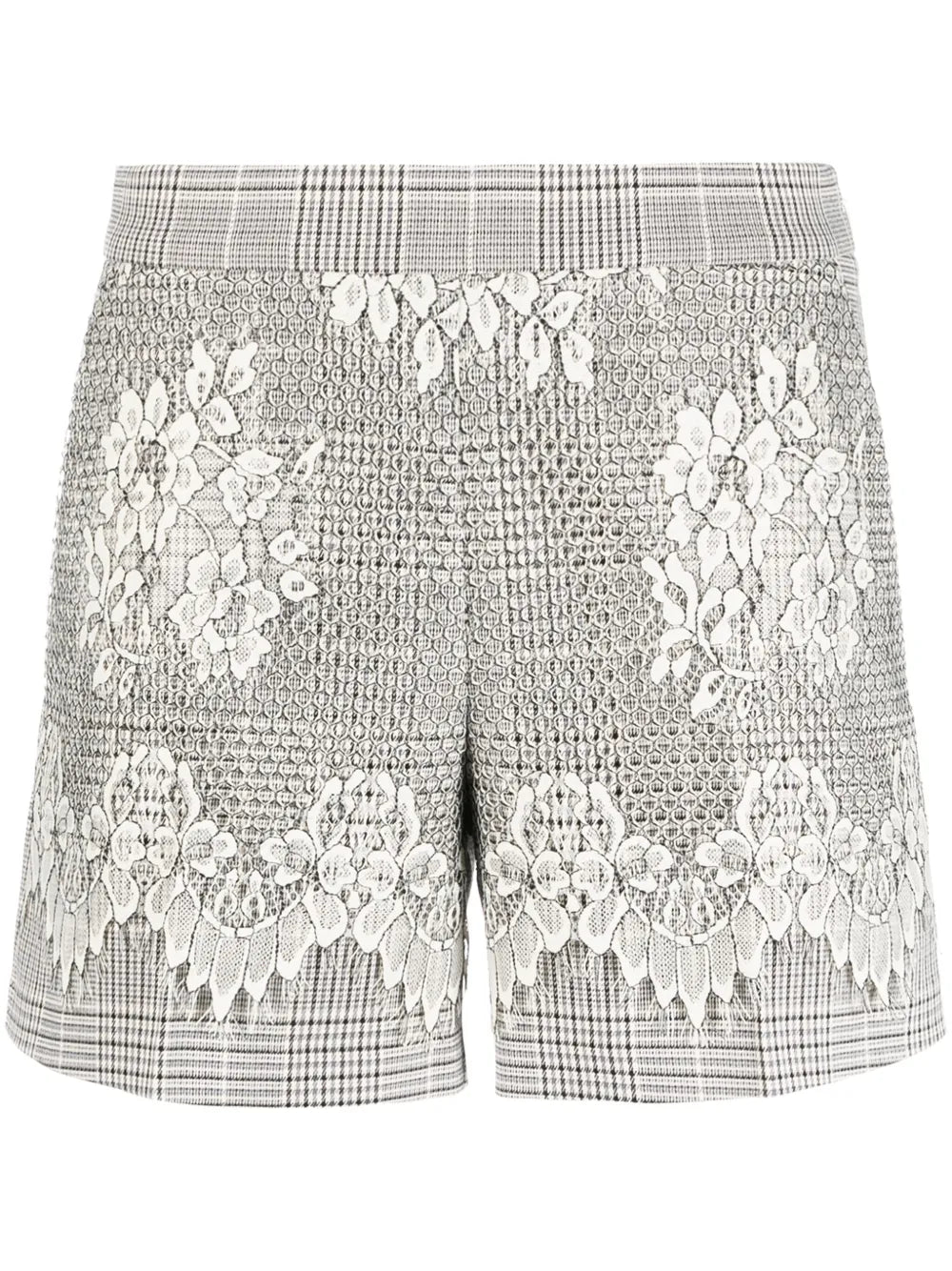 Glen Lace-Embellished Shorts