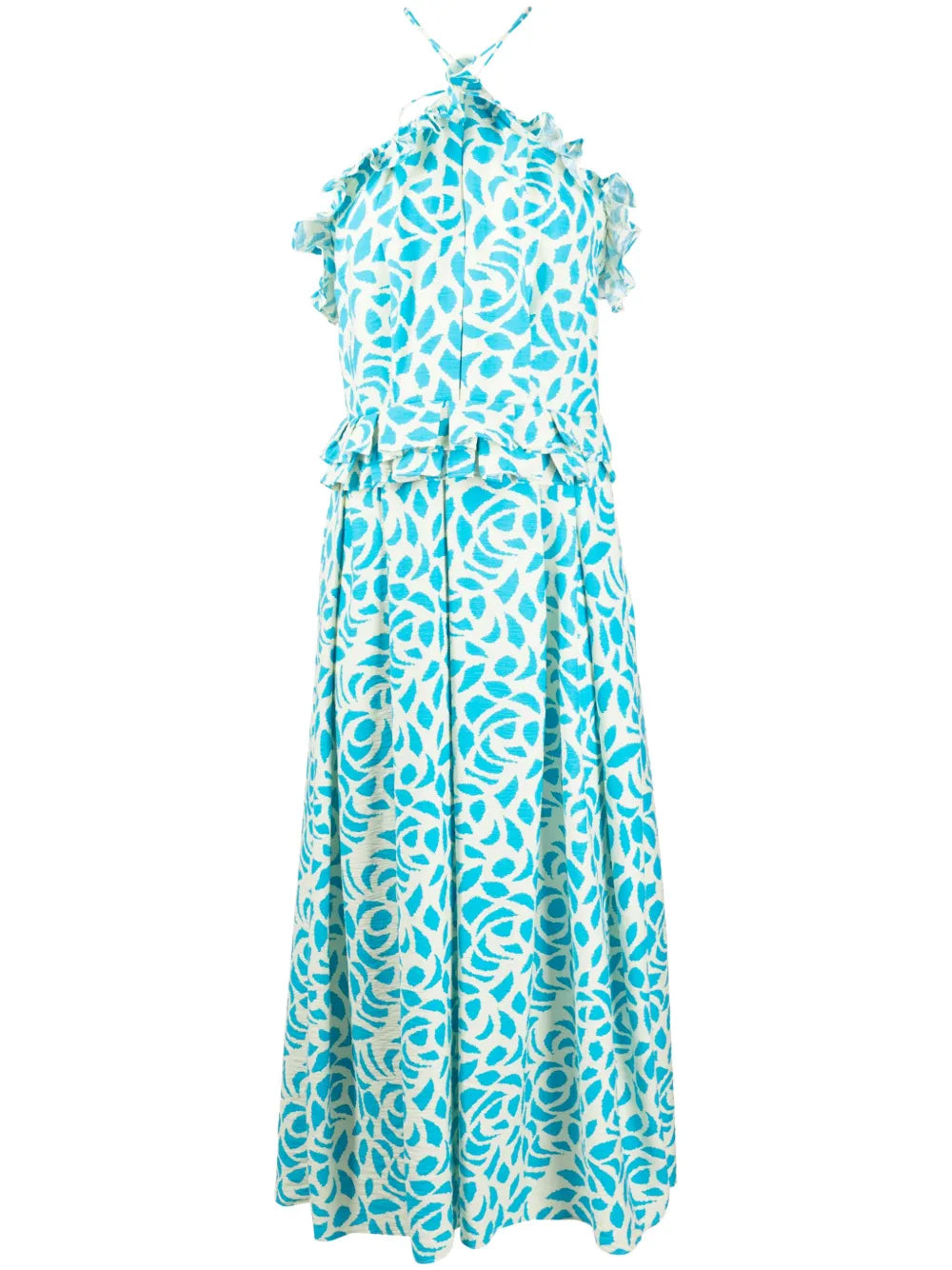 Camelia-Jacquard Halterneck Midi Dress