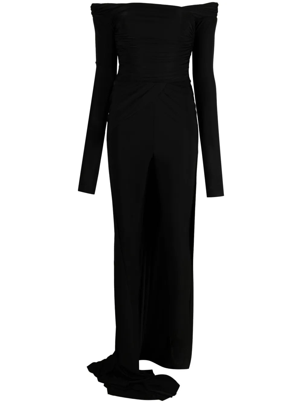Off-Shoulder Fishtail Draped Jumpsuit