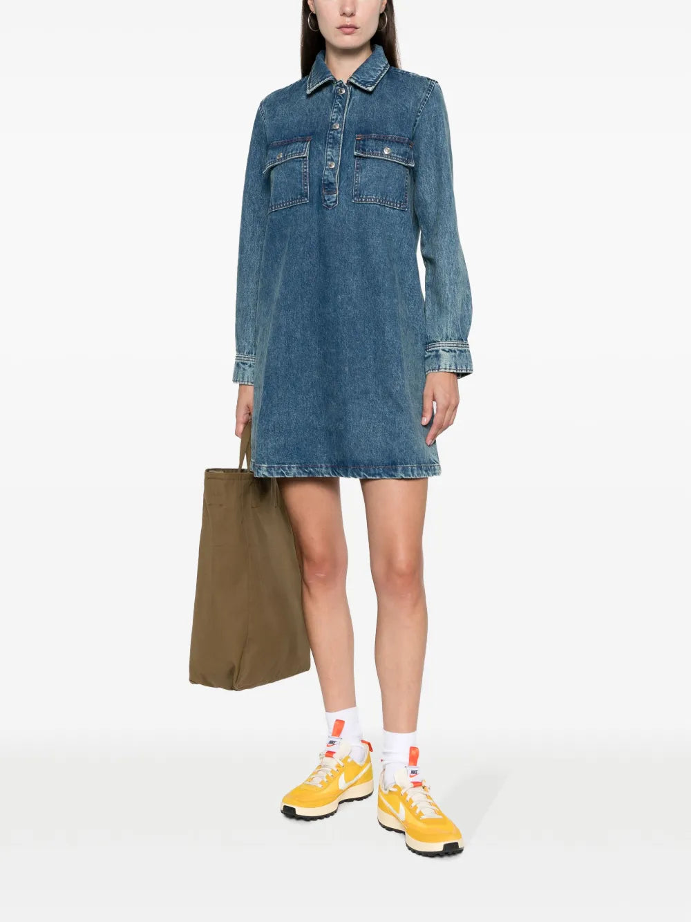 Mia Denim Long-Sleeve Dress