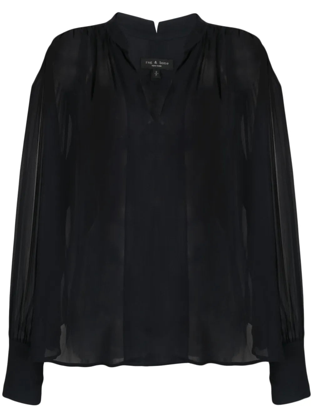 Lightweight Oversized Split-Neck Blouse
