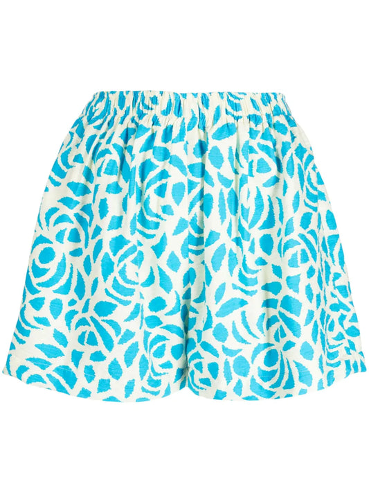Camelia Floral-Print Linen Shorts
