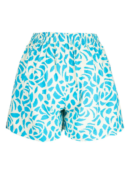 Camelia Floral-Print Linen Shorts