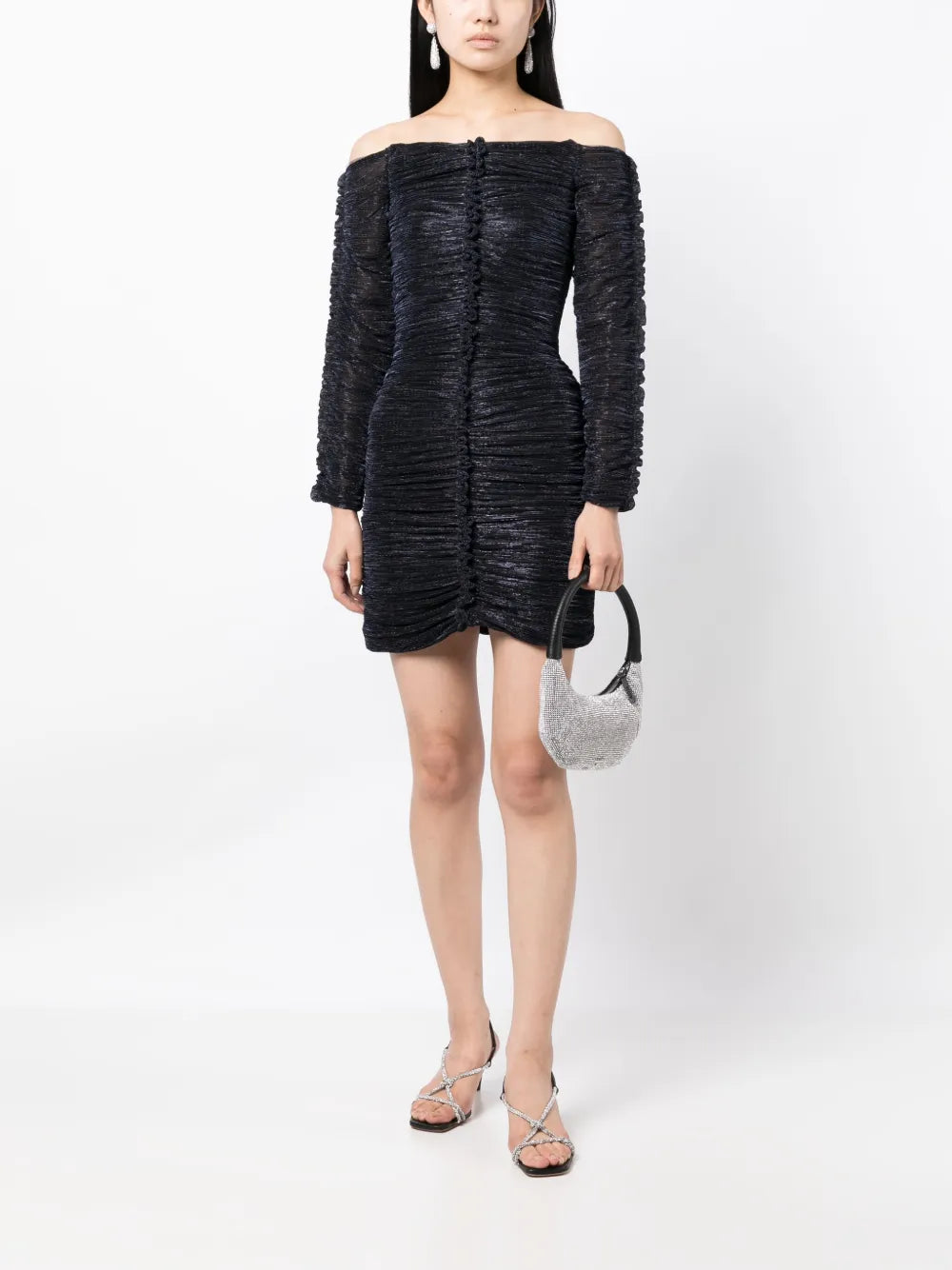 Off-Shoulder Ruched Minidress