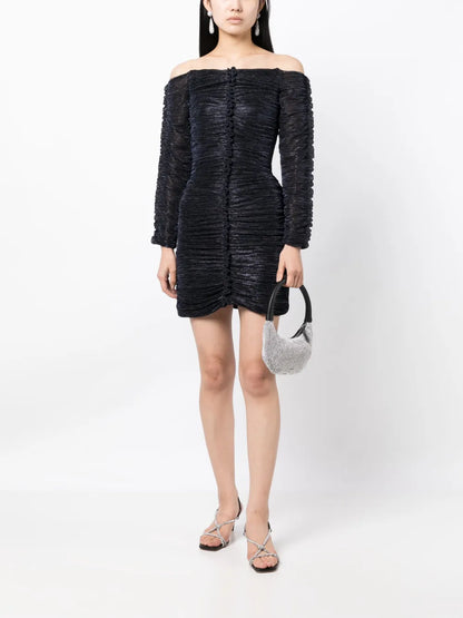Off-Shoulder Ruched Minidress