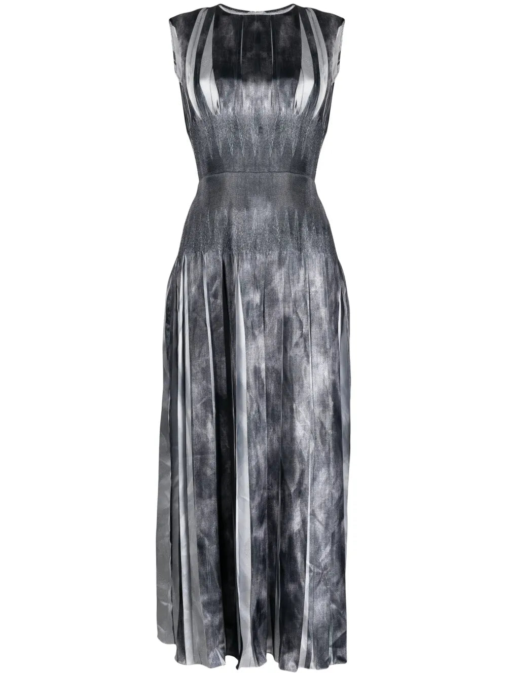 Box-Pleated Sleeveless Maxi Dress
