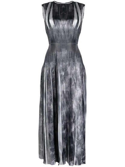 Box-Pleated Sleeveless Maxi Dress