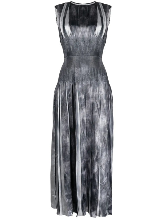 Box-Pleated Sleeveless Maxi Dress