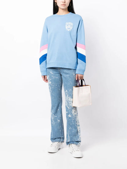 Logo-Print Stripe-Detailing Sweatshirt