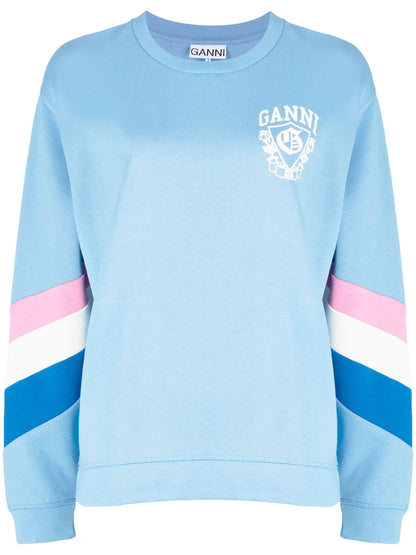 Logo-Print Stripe-Detailing Sweatshirt