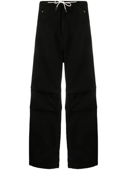 Drawstring-Waistband Cotton Trousers