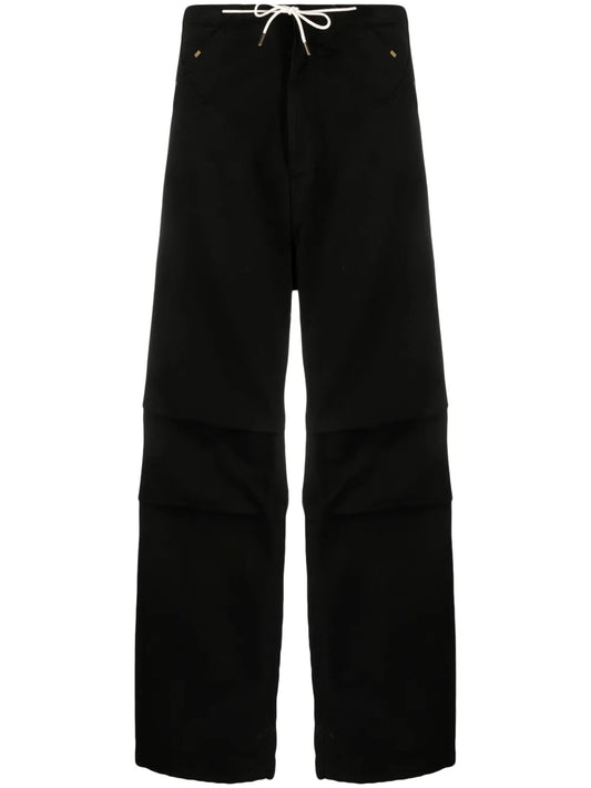 Drawstring-Waistband Cotton Trousers