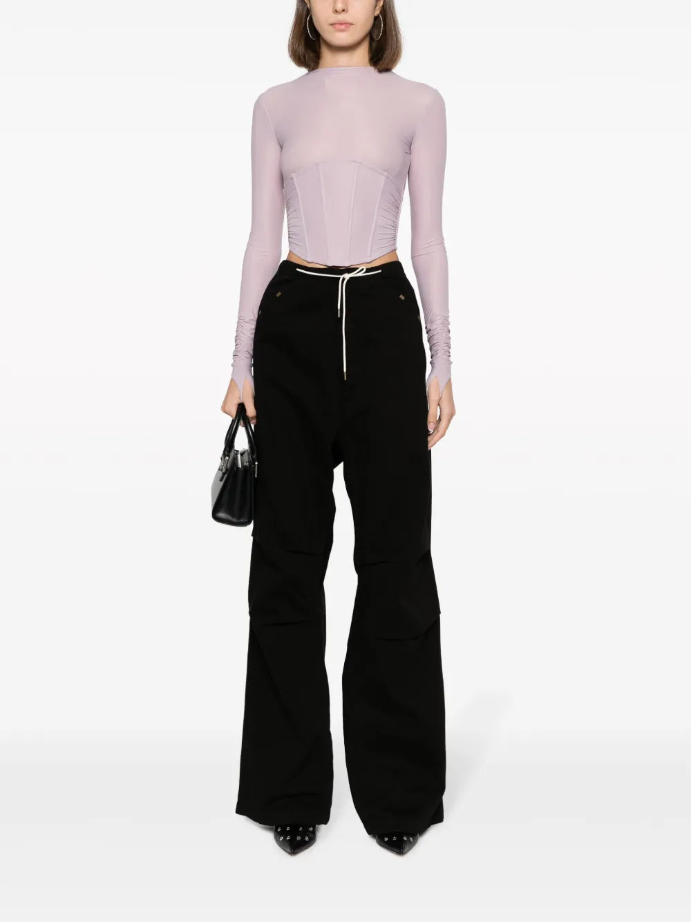 Drawstring-Waistband Cotton Trousers