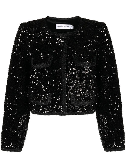 Sequined Cropped Jacket