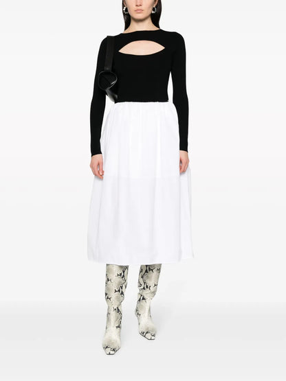 Cut-Out Fine-Ribbed Jumper