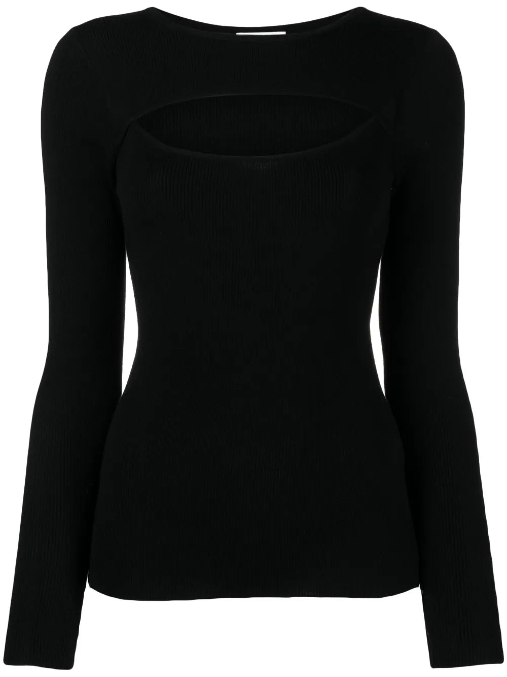 Cut-Out Fine-Ribbed Jumper