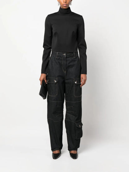 Cropped High Neck Blouse