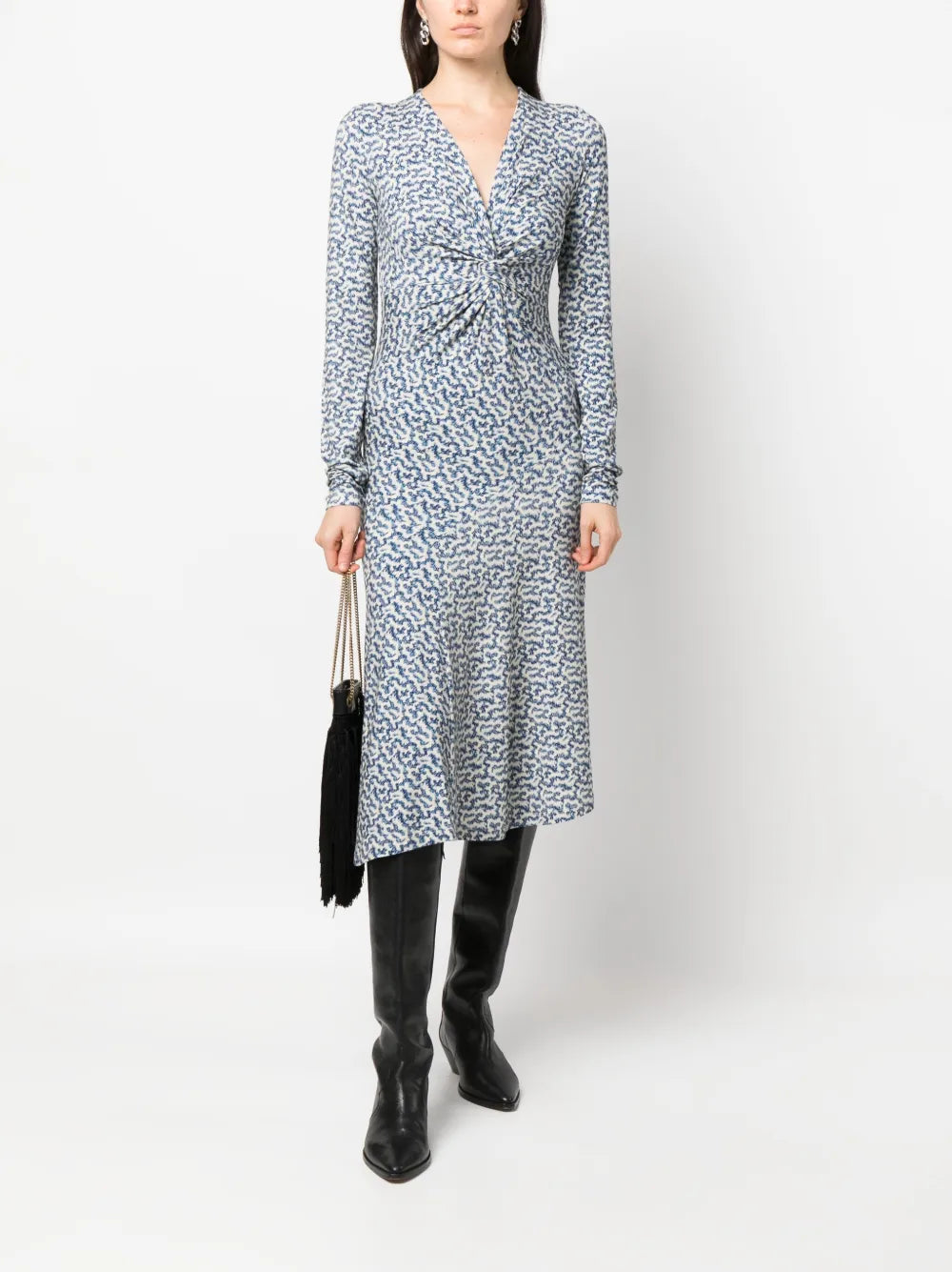 Lania Twist-Detail Midi Dress