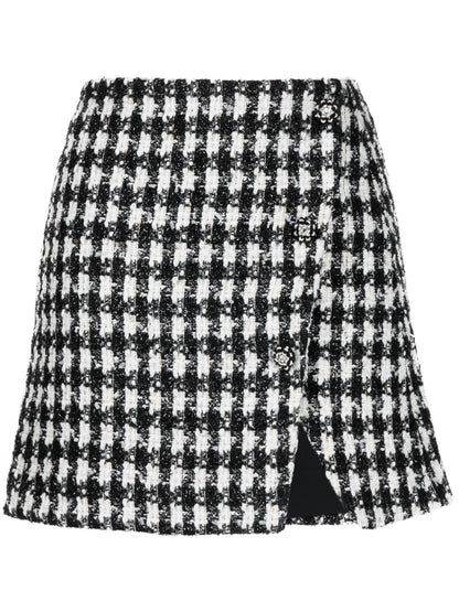 Houndstooth Bouclé Skirt