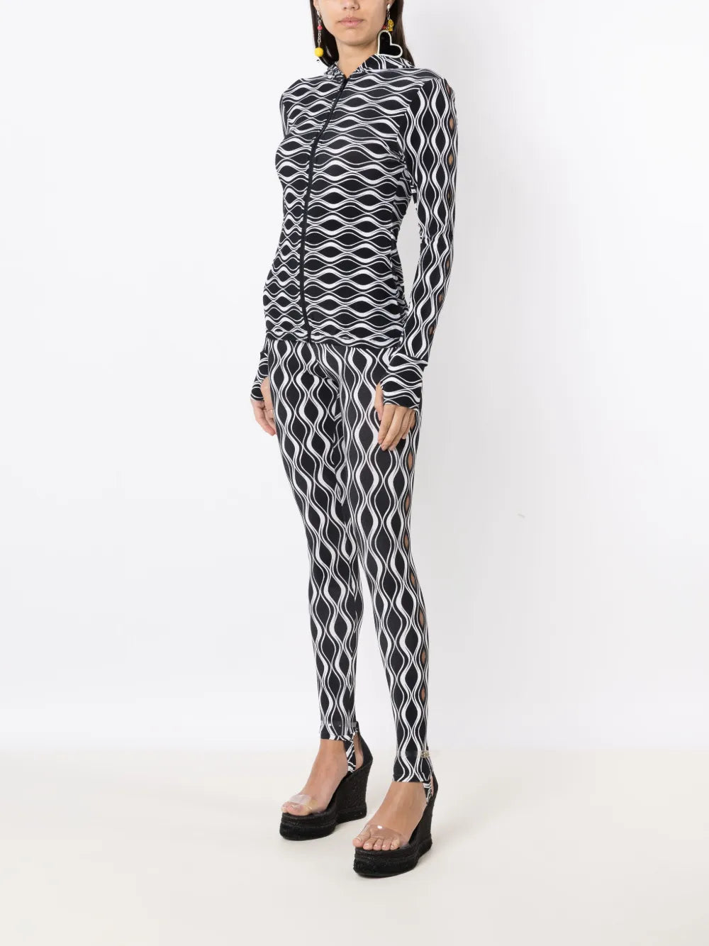 Abstract-Print Cut-Out Jacket